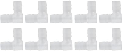 Dailygoods - Plastic L Fitting Adapter - 90 Graden Slangconnector - 10 Stuks - Duurzaam en Betrouwbaar - 10mm - Ideaal voor Tuin - Hoge Kwaliteit