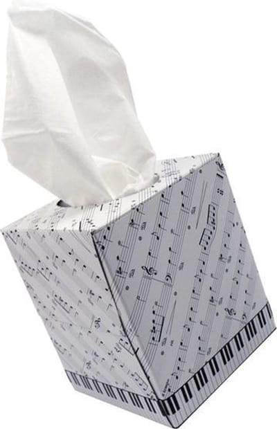 Papieren tissues met bladmuziek