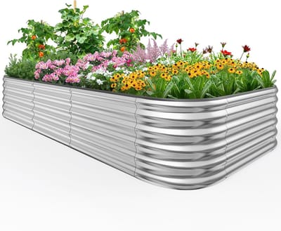 Famanu – Verhoogd metalen plantenbed - extra groot groentebed en plantenbak voor tuin - weerbestendig en roestvrij - 240 x 120 x 45 cm