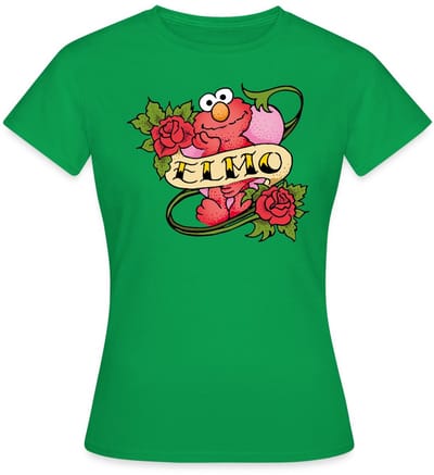 Sesamstraat Elmo Tattoo Vintage T-Shirt Dames