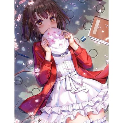 5D DIY ronde volledige ronde Diamond schilderij Anime Diamond borduurwerk compleet huis decoratief cadeau 20X30CM lichtblauwe kleur