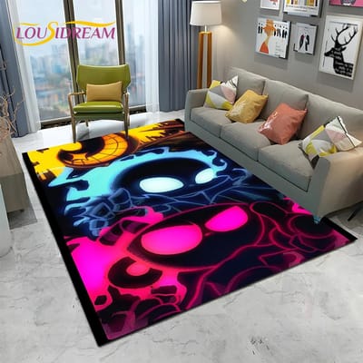 3D Cuphead Mugman Game Gamer HD Tapijt Vloerkleed voor Thuis Woonkamer Slaapkamer Bank Deurmat Decor,kinderen Speelruimte Kleed Antislip Vloermat 120*160cm