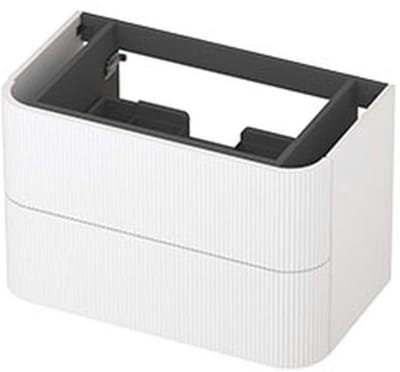 INK - Afgeronde Onderkast Gelakt 2 Laden Softclose met Gefreesd Front Tbv Grepen - 800x450x520 Mm - Mat Wit