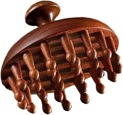 Hoofdmassageborstel van hout - Premium hoofdmassage, shampoo borstel voor nat en droog gebruik, ontspanning en haarverzorging