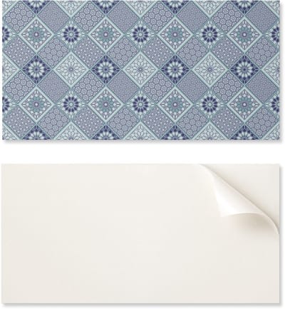 Decoratief vinylpaneel met afbeeldingen voor keuken of badkamer, 100x50 cm, geometrische patronen in mozaïekstijl.