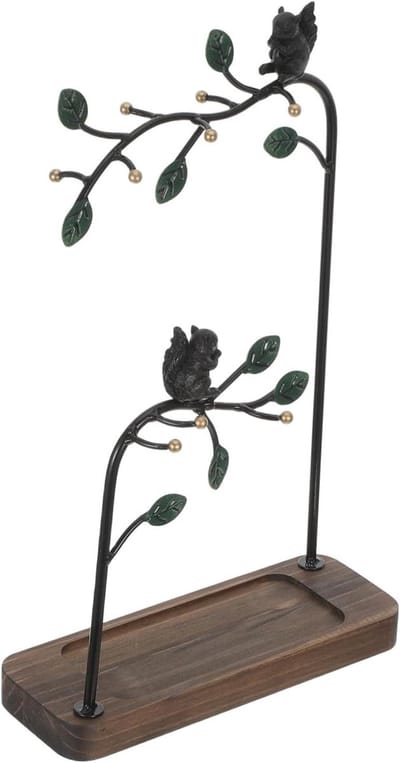 Sieradenboom met Dienblad - Sieradenstandaard Organizer - Sieraden Opbergen - Artistiek Boomdesign - 42 x 25.5 x 9.5 cm - Meerkleurig