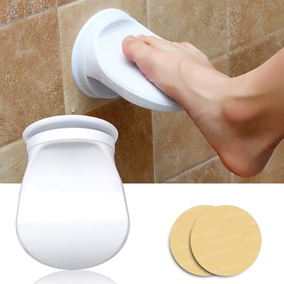 MTTproducts- Douche Voetsteun Antislip - Badkamer Steun - Veilig Scheren - Hoogwaardig Kunststof - Verstelbare Hoogte - 15,5 cm Hoog - Badkamersteun