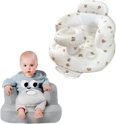 Opblaasbare babyzitje met rugsteun en pomploos
