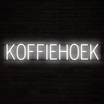 KOFFIEHOEK - Lichtreclame Neon LED bord verlicht | SpellBrite | 89,2 x 16 cm | 6 Dimstanden & 8 Lichtanimaties | Reclamebord neon verlichting
