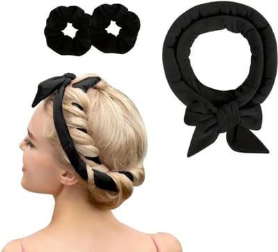 Delfts Roze - Heatless Curls - Krullen zonder hitte - 3-delige set - Zwart