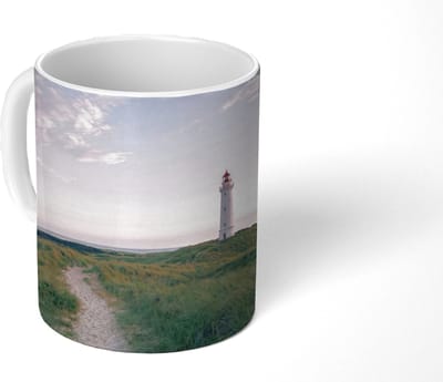 Mok - Koffiemok - Vuurtoren - Duinlandschap - Zee - Mokken - 350 ML - Beker - Koffiemokken - Theemok
