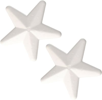 Glorex Piepschuim kerst ster - 2x - 20 cm - hobby knutselen - vormen - figuren - kerstmis - hang decoraties