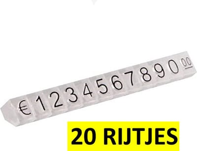 Prijsindicatie - Prijsblokjes - 240-delig - Transperant op zwart - Euro (€) - GROOT - Voor hele bedragen / Zonder Komma