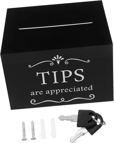 Transparante Tip Box - Donatie Suggestiebox - Veilig Geld Beheer - Afsluitbaar Acryl Design - 15x12.5x10 cm - Zwart