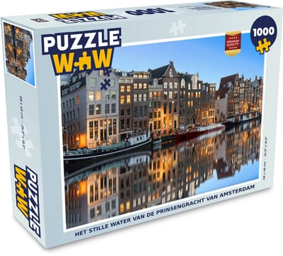 Puzzel Het stille water van de Prinsengracht van Amsterdam - Legpuzzel - Puzzel 1000 stukjes volwassenen
