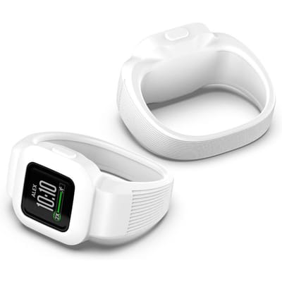 Solf Siliconen Band Vervangingsband Compatibel voor Garmin vivofit JR 3 Bandjes voor Kinderen wit