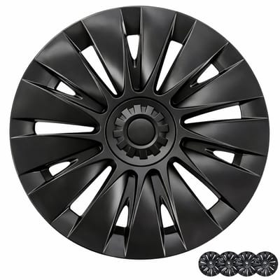 Wieldoppen geschikt voor Tesla Model Y - 19 inch - Blade B - Mat zwarte - 4 stuks