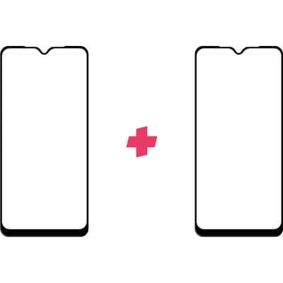 DuoPack: Samsung Galaxy A10s screenprotector gehard glas Edge to Edge