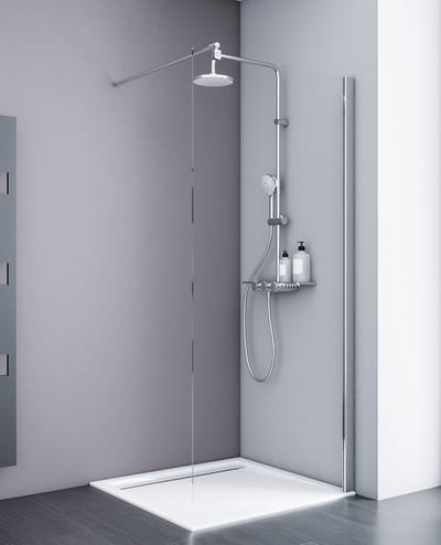 Schulte douchewand - inloopdouche - 120x190 cm - chroom profiel - transparant veiligheidsglas - eenvoudig zonder boren - art. D3200120-EKS-EC 41 50