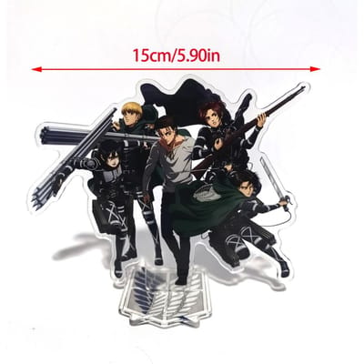 Attack on Titan Acryl Staand Eren Mikasa Levi Erwin Armin Anime Actiefiguren Wolf Titan 16cm Model Speelgoed Decoratie Speelgoed Voor Kind 15cm black