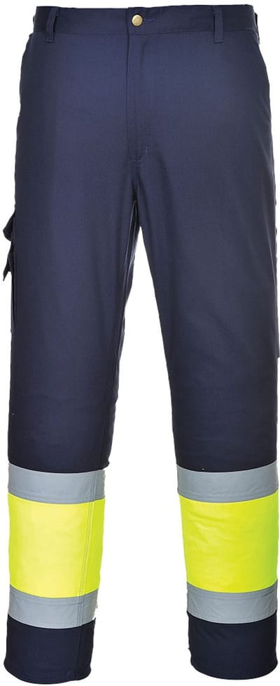 Portwest Hi-Vis Tweekleuren Combat Broek E049 - Geel/Marine - XL