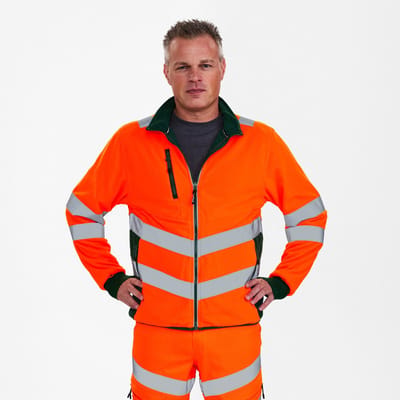 Engel Safety fleece jack 1192-236 - Hi-vis Orange / Green - L