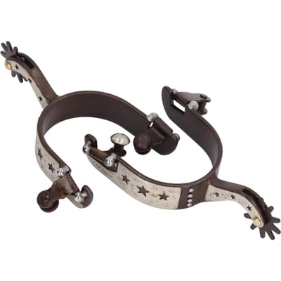 1 Paire Éperons Délicats Vintage Marron Cheval Fer Éperons Cheval avec Motif Étoile Éperons Jardin Extérieur black
