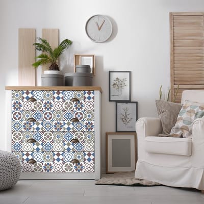 Meubeldecoratiestickers - Zelfklevende stickers voor keuken en woonkamer - 60 Senna meubeltegelstickers - 60 stickers 20x20cm