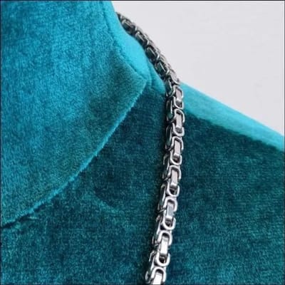 Aramat Jewels | Halskettingen | RVS Koningsketting Zilverkleurig Vierkant – Stoere Ketting Man Unisex Staal | 50cm / 6mm |50cm | | Staal | Volwassenen | Verkleurd niet