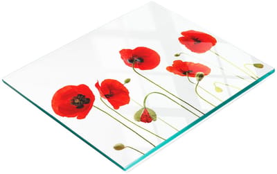 Decoratieve glazen serveerplank met afbeeldingen voor het serveren van snacks zoals maki, 60x52 cm