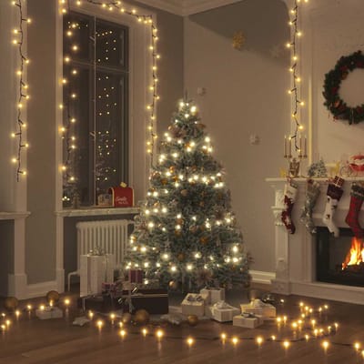 vidaXL - Lichtsnoer - met - 600 - LED's - met - 8 - lichteffecten - IP44 - 60 - m - warmwit