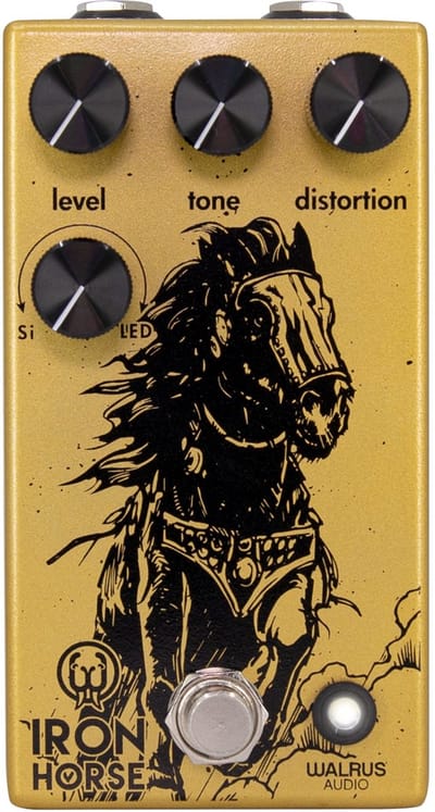Walrus Audio Iron Horse V3 distortion effectpedaal met Silicon & LED clipping diodes