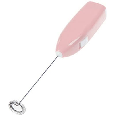 Mixeur à main électrique sans fil à piles Petit plastique métal ménager mixeur à main pour maison hôtel rose white