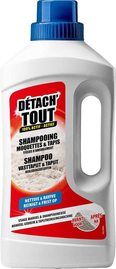Détach'tout - Vlekverwijderaar vasttapijt & tapijt - Voor vloerkleden, tapijten en stoffering - 1L