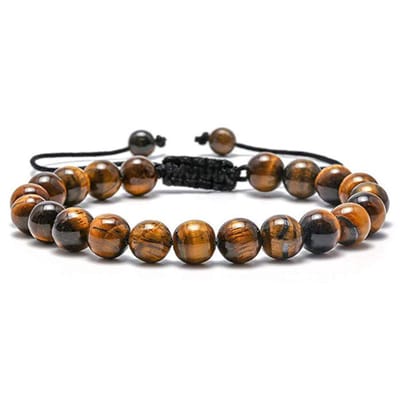 Victorious Natuurstenen Kralen Armband – Heren Armband – Dames Armband – Bruin Tijgeroog – 15 t/m 22cm