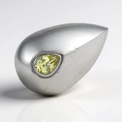 Cavill - Zilveren ring - 925 Sterling Zilver - Limoen Citrien 0,675 ct Peervormig - Moderne Minimalistische Ring uit MONOSONO Collection