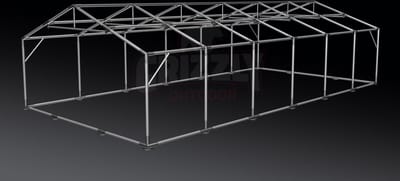 GO-PRO Limited Edition 6x12 Partytent met grondframe Wit-Grijs
