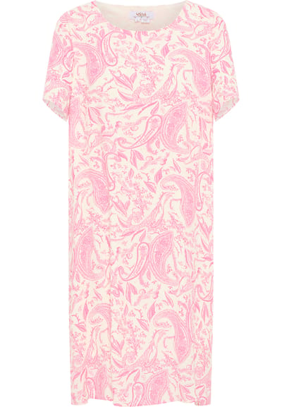 usha Jurk met korte mouwen Dames roze wol wit