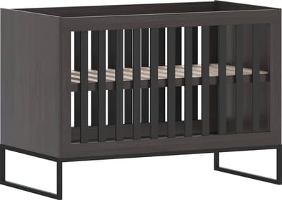 Born Lucky ® Baby Bed / Ledikant Toscane 60x120 cm Verstelbare Bodem - Zwart