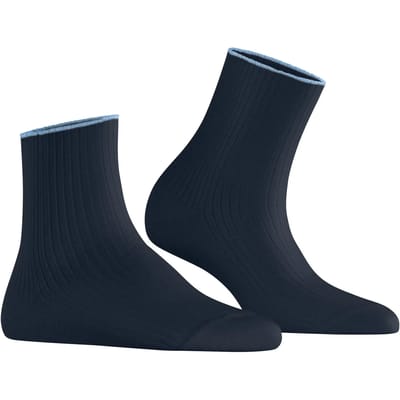 Burlington Lakeside Lace eenkleurig katoen Sokken dames blauw - maat 36-41