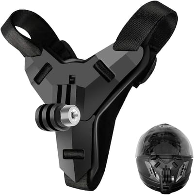 Dailygoody - Motorhelmhouder - Verstelbare Chin Rest - Geschikt voor Actiecamera's - Zwart - Motorhelmhouder voor GoPro - Ideaal voor motorrijders