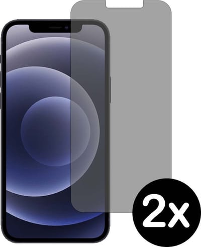 Smartphonica Privacy screenprotector voor iPhone 12 tempered glass - 2 stuks geschikt voor iPhone 12