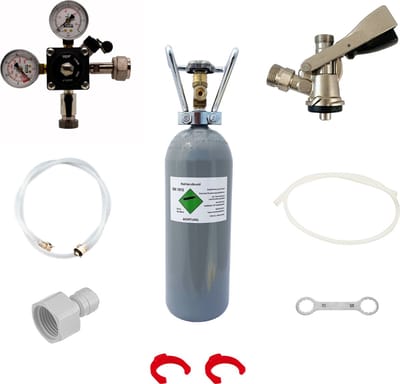 Accessoirepakket voor biertap Pygmy 1-kraan - met Type S fustkoppeling, CO2-fles 2kg