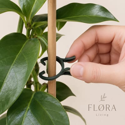 FLØRA Living Plantenclips - Set van 50 - Plantenklemmen voor Klimplanten, Tomaten, Rozen & Orchideeën - Herbruikbaar - 2 Maten (24 & 30 mm) - Kunststof