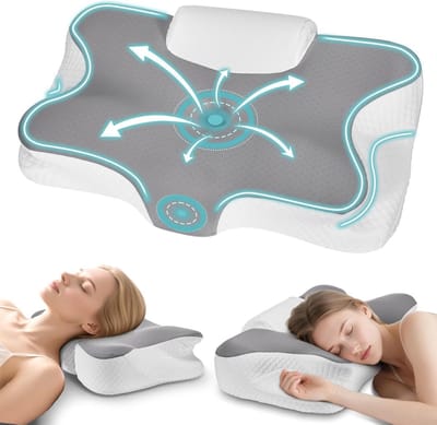 Ergonomisch Traagschuim Kussen 2-in-1 voor Nek- en Schouderpijn - Stevig en Zacht