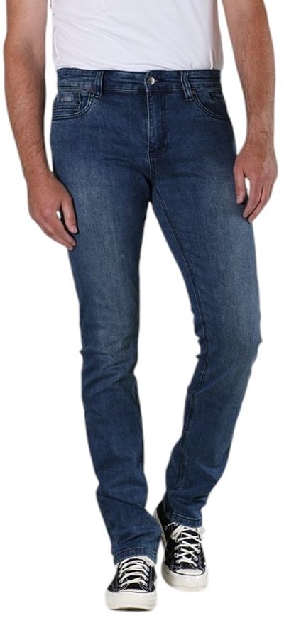 New Star 999 JV-SLIM DNM1 Stretch Denim Stone Used Jeans Heren