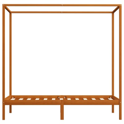 vidaXL - Hemelbedframe - massief - grenenhout - honingbruin - 90x200 - cm