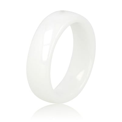 My Bendel - Onbreekbare Keramieken Ring Wit 6 Mm - Keramieken Ring • 6 Mm • Wit - met Luxe Cadeauverpakking | Sieraden Voor Dames | Maat 16.00 Mm / Maat 50