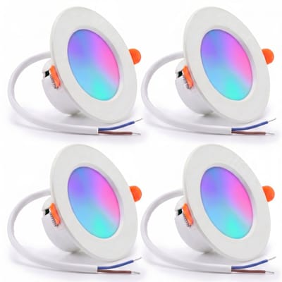 OneProduct Slimme Inbouwspots Woonkamer 4 Stuks - RGB LED Verlichting - Led spots - Wit