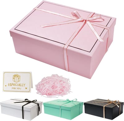 Geschenkdoos met Deksel 25 x 18 x 8,5 cm - Luxe Cadeauverpakking voor Bruiloft, Verjaardag en Kerstmis